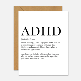 ADHD Definition Greeting Card