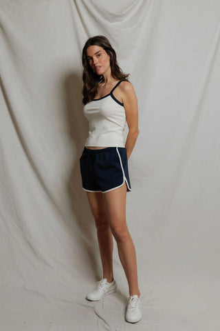 Leo Pureform Sporty Short - Navy/Bright Ivory // Perfect White Tee