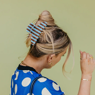 Brown & Blue Striped Oversized Claw // Kaxi
