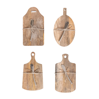 Wood Board and Knife Set