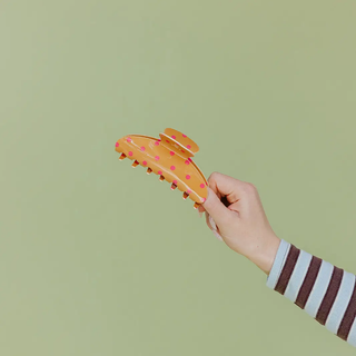 Mustard & Pink Polka Dot Oversized Claw // Kaxi