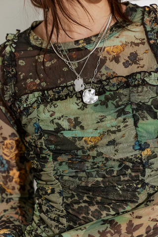 Ariana Long Sleeve Ruched Top - Sage Combo // Free People