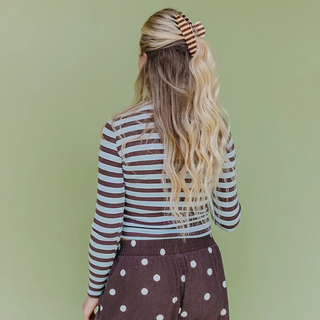 Brown & Cream Striped Oversized Claw // Kaxi