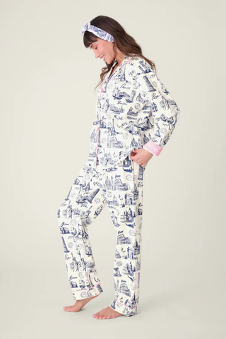Bon Voyage 3-Piece Flannel PJ Set - White Cloud