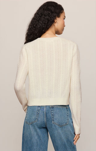 Medina Pointelle Cardigan - Cloud // Z Supply