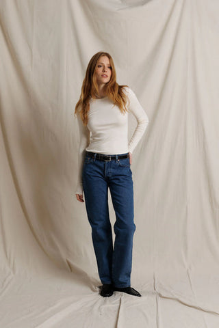 Ivanna Micro Modal Cashmere Rib LS - Natural // Perfect White Tee
