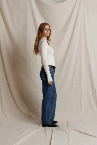 Ivanna Micro Modal Cashmere Rib LS - Natural // Perfect White Tee