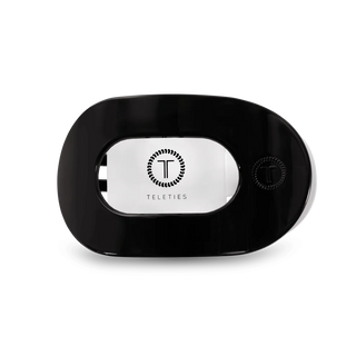 Jet Black Medium Flat Round Hair Clip - Teleties