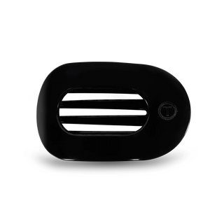 Jet Black Medium Flat Round Hair Clip - Teleties