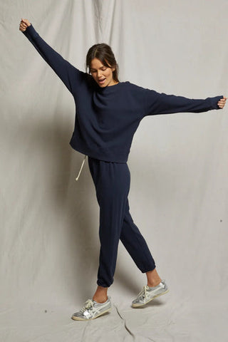 Johnny French Terry Easy Sweatpant - Navy // Perfect White Tee