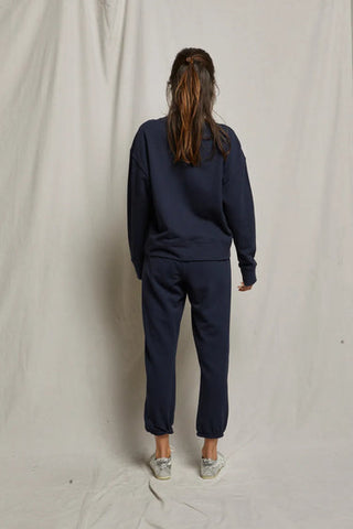 Johnny French Terry Easy Sweatpant - Navy // Perfect White Tee