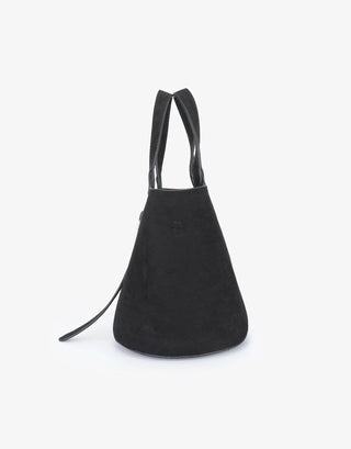 Joya Bucket Mini Faux Suede Purse - Black