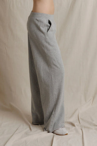 Leni French Terry Pull On Pant - Heather Grey // Perfect White Tee
