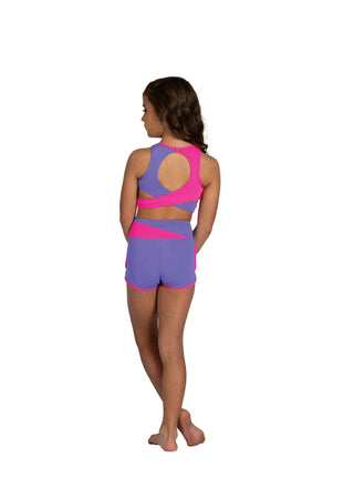25401C Lily Shorts / Neon Pink & Bright Lavender