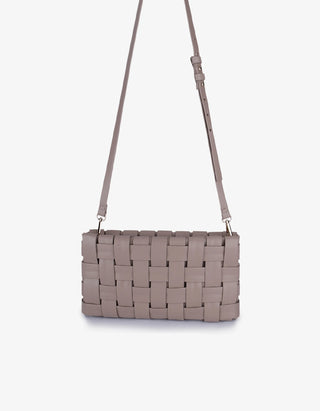 Lindy Woven Clutch - Small Light Tan