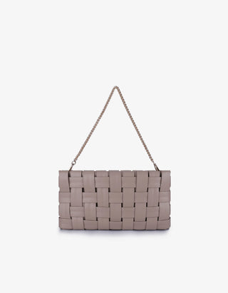 Lindy Woven Clutch - Small Light Tan
