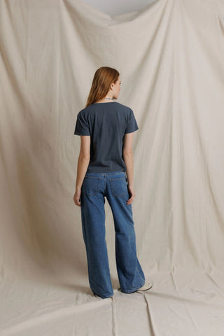 Lisa Recycled Cotton SS Vintage Fitted Crew - Turbulence