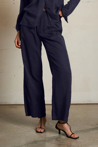 Melody Tencel LS Woven Button Top / Navy / Perfect White Tee