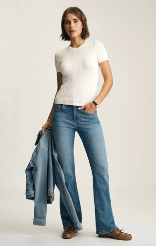 Mavi Pointelle Short Sleeve Sweater - Antique White