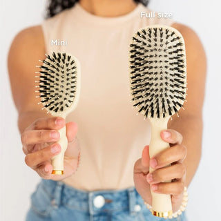 Mini Boar Bristle Hair Brush - Tan // Teleties