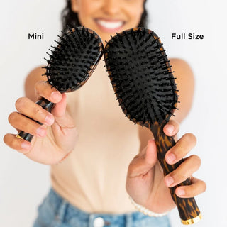 Mini Boar Bristle Hair Brush - Tortoise // Teleties