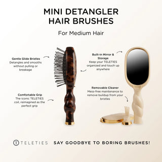 Mini Detangler Hair Brush for Medium Hair - Tortoise // Teleties