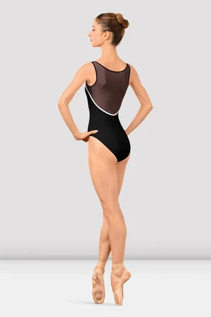 LB5260 Arno Boatneck Mesh Back Leotard - Black