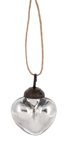 Silver Mercury Heart Ornament
