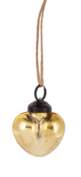 Gold Mercury Heart Ornament