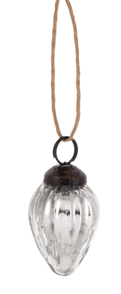 Silver Mercury Drop Ornament