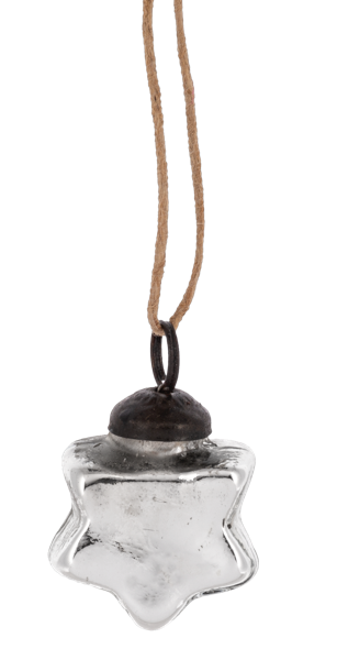 Silver Frosted Mercury Star Ornament