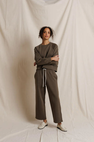Claud Pureform Track Pant - Dark Olive // Perfect White Tee