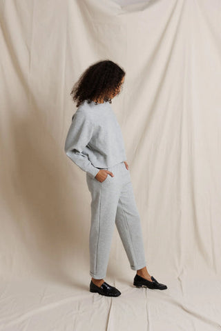 Nell Pureform Raglan LS Sweatshirt - Heather Grey // Perfect White Tee