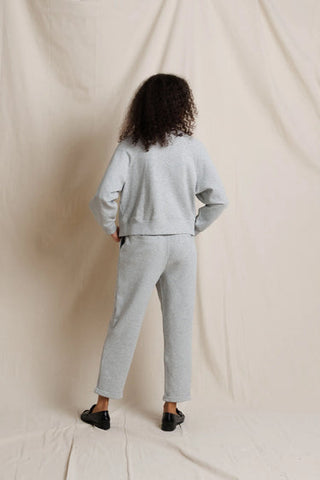 Nell Pureform Raglan LS Sweatshirt - Heather Grey // Perfect White Tee