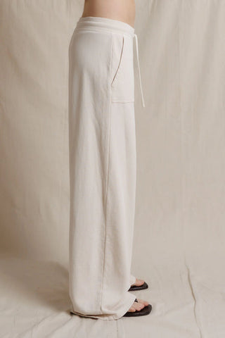 Noa French Terry Pocket Pant w/ Drawcord - Sugar // Perfect White Tee