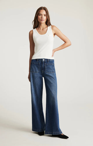 Mavi / Christine High Rise Wide Leg Jean / Dark Brushed Classic Denim