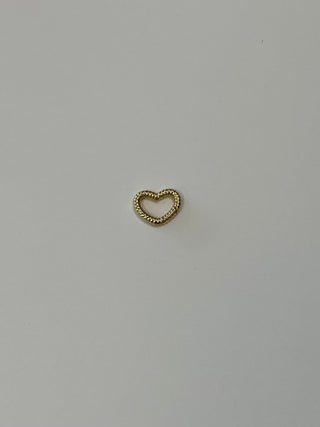 Tiny Gold Twisted Heart Clasp