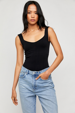 Free People Clean Lines Bodysuit - Black