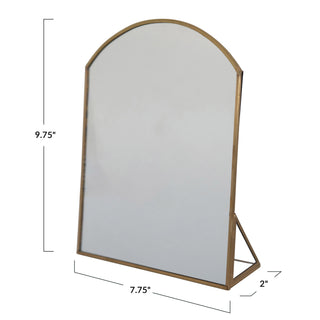 9-3/4" Brass Frame Mirror