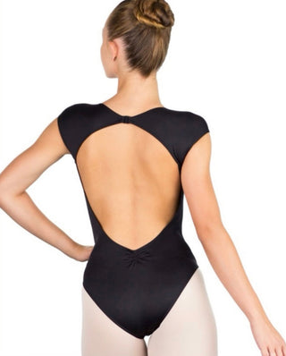 Antonella Noir Cap Sleeve Leotard