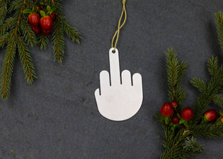 Middle Finger Christmas Ornament