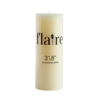 3” x 8” Unscented Pillar Candle