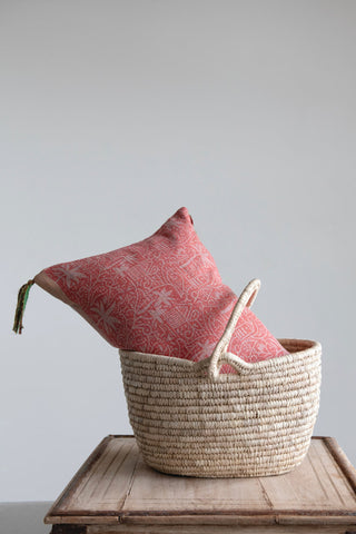 Hand-Woven Basket with Handle