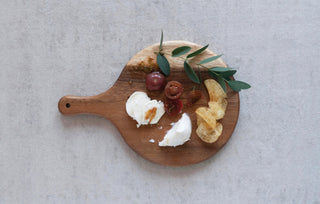 Suar Wood Cheese/Cutting Board with Handle - Small