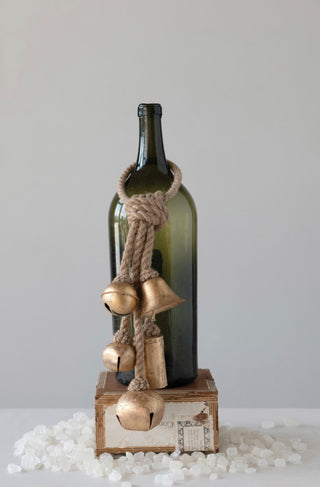Decorative Metal Bells on Jute Hanger