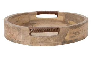 16" Round x 3"H Wooden Tray