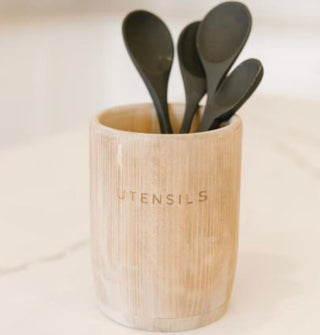 Wooden Utensil Cup - Natural