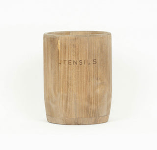 Wooden Utensil Cup - Natural