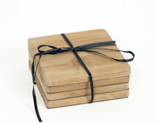 Wooden Square Coasters - Set of 4