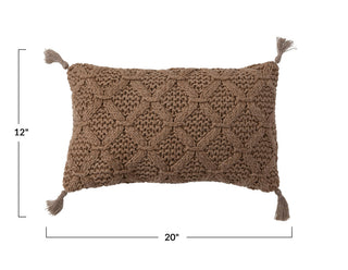 Cotton Slub Lumbar Pillow 20' X 12" Camel